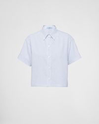 Prada - Short-sleeved Oxford Cotton Shirt - Lyst