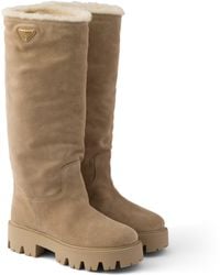 Prada - Suede Boots - Lyst