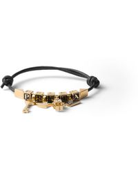 Prada - Nappa Leather And Metal Bracelet - Lyst