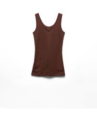 Prada - Top De Punto Acanalado - Lyst