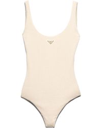 Prada - Bañador De Punto Con Pedrería, Mujer, Talla - Lyst