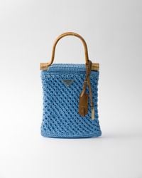 Prada - Gehäkelte Mini-Handtasche Aus Baumwolle - Lyst