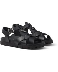 Prada - Sandalias De Goma Cruzadas, Hombre, Talla 6,5 - Lyst