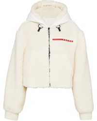 Prada - Cropped Double Fleece Jacket - Lyst