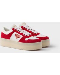 Prada - Downtown Bold Sneaker Aus Nappa-Leder Und Wildleder - Lyst