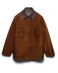 Prada - Suede Caban Jacket - Lyst