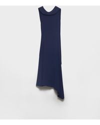 Prada - Asymmetrical Satin Crepe Dress - Lyst