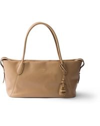 Prada - Ouvert Large Leather Tote Bag - Lyst