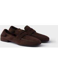 Prada - Shuffle Antiqued Suede Loafers - Lyst