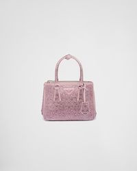 Prada - Galleria Satin Mini-Bag With Crystals - Lyst