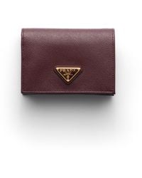 Prada - Small Saffiano Leather Wallet - Lyst