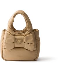 Prada - Mini Padded Re-Nylon Bag With Bow - Lyst