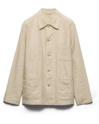 Prada - Single-Breasted Linen Jacket - Lyst