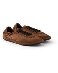 Prada - Collapse Re-Nylon And Suede Elasticized Sneakers - Lyst