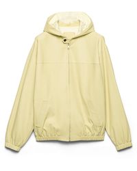 Prada - Hooded Nappa Leather Jacket, Vanilla - Lyst