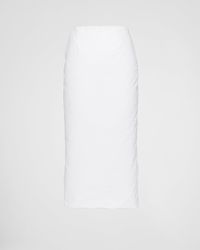 Prada - Padded Cotton Pencil Skirt - Lyst