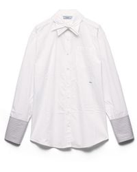 Prada - Hemd Aus Popeline, Damen, Größe - Lyst