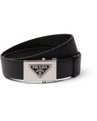 Prada - Cinturón De Piel Saffiano, Hombre, Talla - Lyst