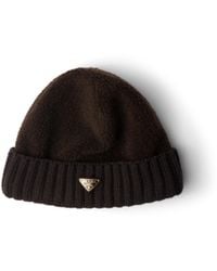Prada - Fleece And Wool Beanie - Lyst