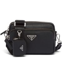 Prada - Borsa A Spalla Con Zip E Logo - Lyst