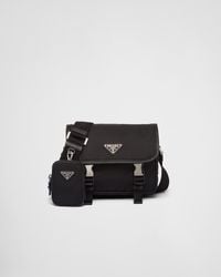 Prada - Re-Nylon And Saffiano Leather Shoulder Bag - Lyst