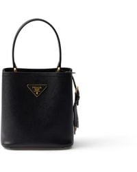 Prada - Panier Mini Saffiano Leather Bag - Lyst