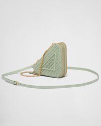 Prada - Crochet And Leather Mini-pouch - Lyst