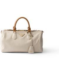 Prada - Evasion Large Leather Top-Handle Bag - Lyst