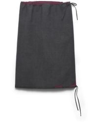 Prada - Jupe Midi En Toile Sergée Contrecollée À Effet Dévoré, Femme, Taille - Lyst