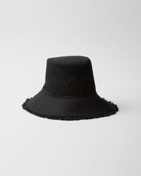 Prada - Wide-Brimmed Drill Bucket Hat - Lyst
