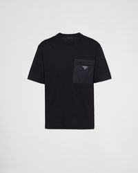 Prada - T-shirt With Pocket Detail - Lyst