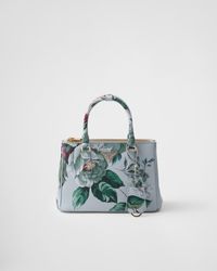 Prada - Galleria Tasche Aus Bedrucktem Saffiano-Leder - Lyst