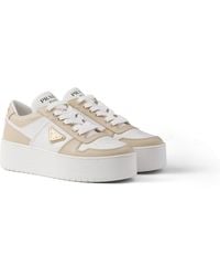 Prada - Leather Platform Downtown Sneakers 50 - Lyst