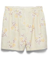 Prada - Floral Print Old Linen Shorts - Lyst