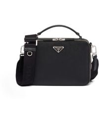 Prada - Medium Brique Saffiano Leather Bag - Lyst