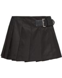 Prada - Minifalda De Re-Nylon Con Pliegues - Lyst