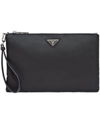 Prada - Pouch De Re-Nylon Y Piel Saffiano, Hombre - Lyst