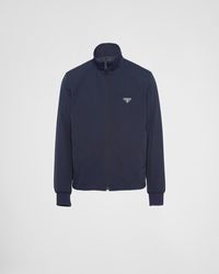 Prada - Stretch Technical Fabric Zipper Sweatshirt - Lyst