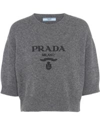 Prada - Wool And Cashmere Crew-neck Sweater - Lyst