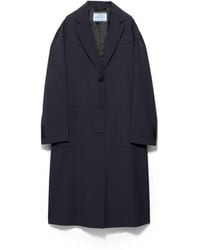 Prada - Single-Breasted Light Wool Coat - Lyst