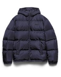 Prada - Chaqueta De Plumón Y Re-Nylon Con Capucha De Peso Medio, Hombre, Talla - Lyst