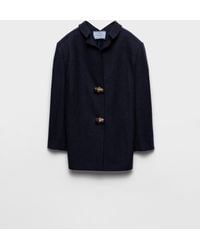Prada - Shetland Wool Jacket With Jewel Buttons - Lyst