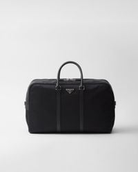 Prada - Re-Nylon And Saffiano Leather Duffel Bag - Lyst
