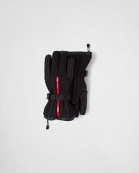 Prada - Gore-Tex, Leather And Knit Ski Gloves, Size 9 - Lyst