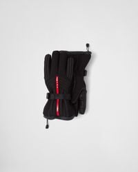 Prada - Gore-tex, Leather And Knit Ski Gloves - Lyst