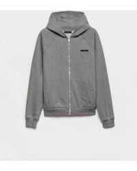 Prada - Veste À Capuche En Mélange De Cachemire Avec Fermeture À Glissière - Lyst