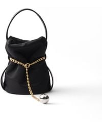 Prada - Petit Sac Noir Mini Re-Nylon And Nappa Leather Bucket Bag - Lyst