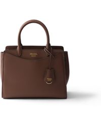Prada - Prelude Medium Leather Handbag, Palisander - Lyst