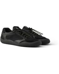 Prada - Speedrock Leather And Mesh Fabric Sneakers, Size 5 - Lyst