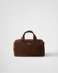 Prada - Small Suede Duffle Bag - Lyst